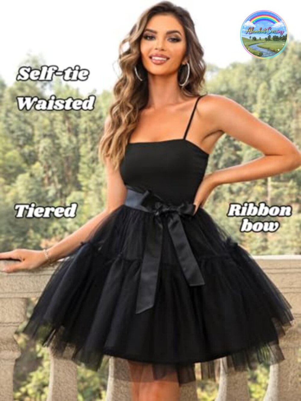 Poofy Short Tulle Dress Spaghetti Strap Square Neck High Waist A-Line Semi